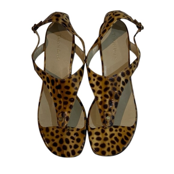 Taryn Rose Kat Patent Low-Wedge Thong Sandals Size 8.5 - Picture 1 of 8